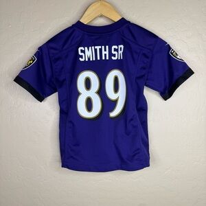 Kids 89 Smith Sr. Purple Ravens Sports Jersey